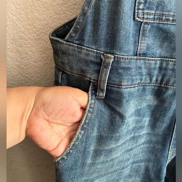 Free People Brady Medium Light Wash Denim Suspender Overalls 27 - Picture 6 of 16